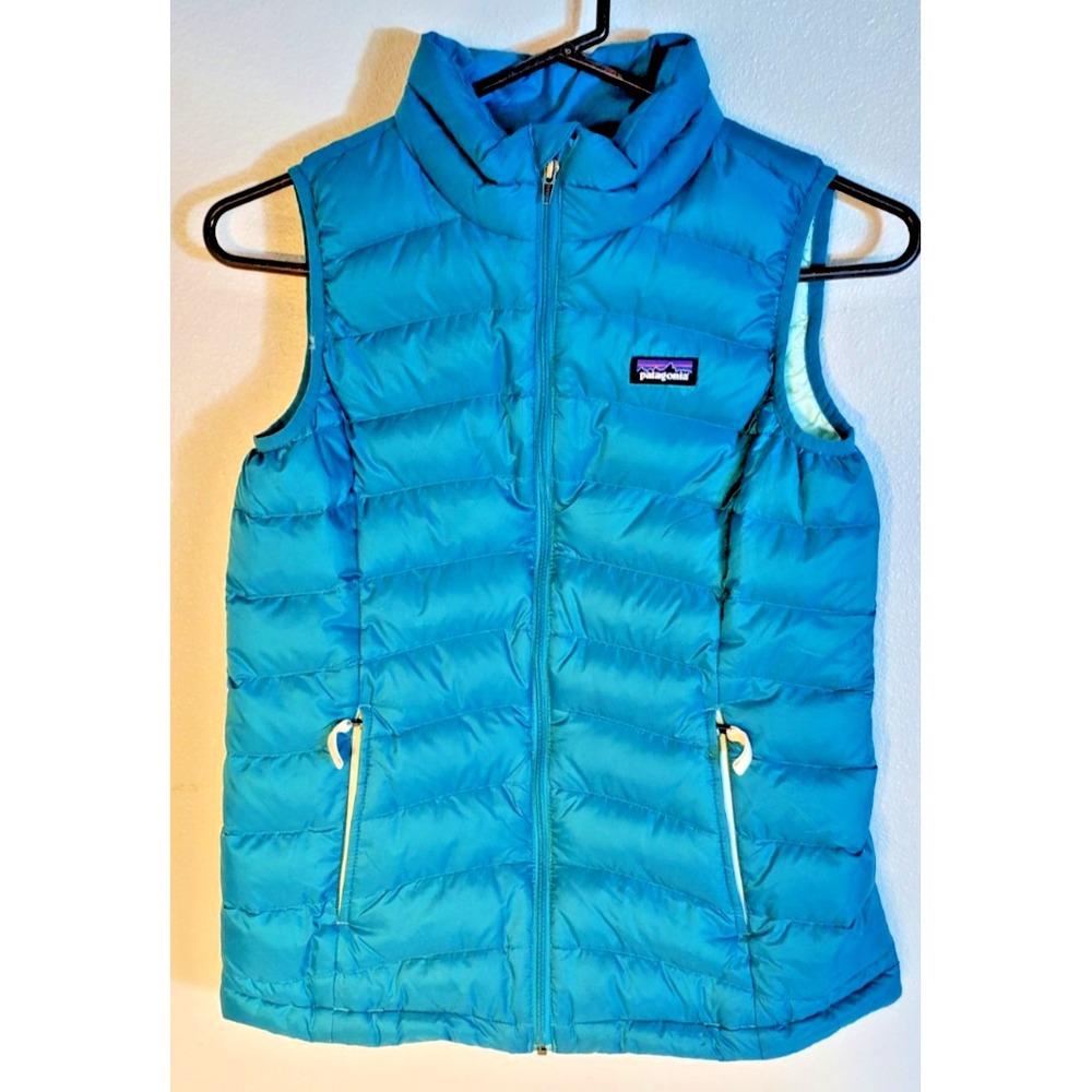 Patagonia Down Fill Blue Puffer Vest‎ Girls Large